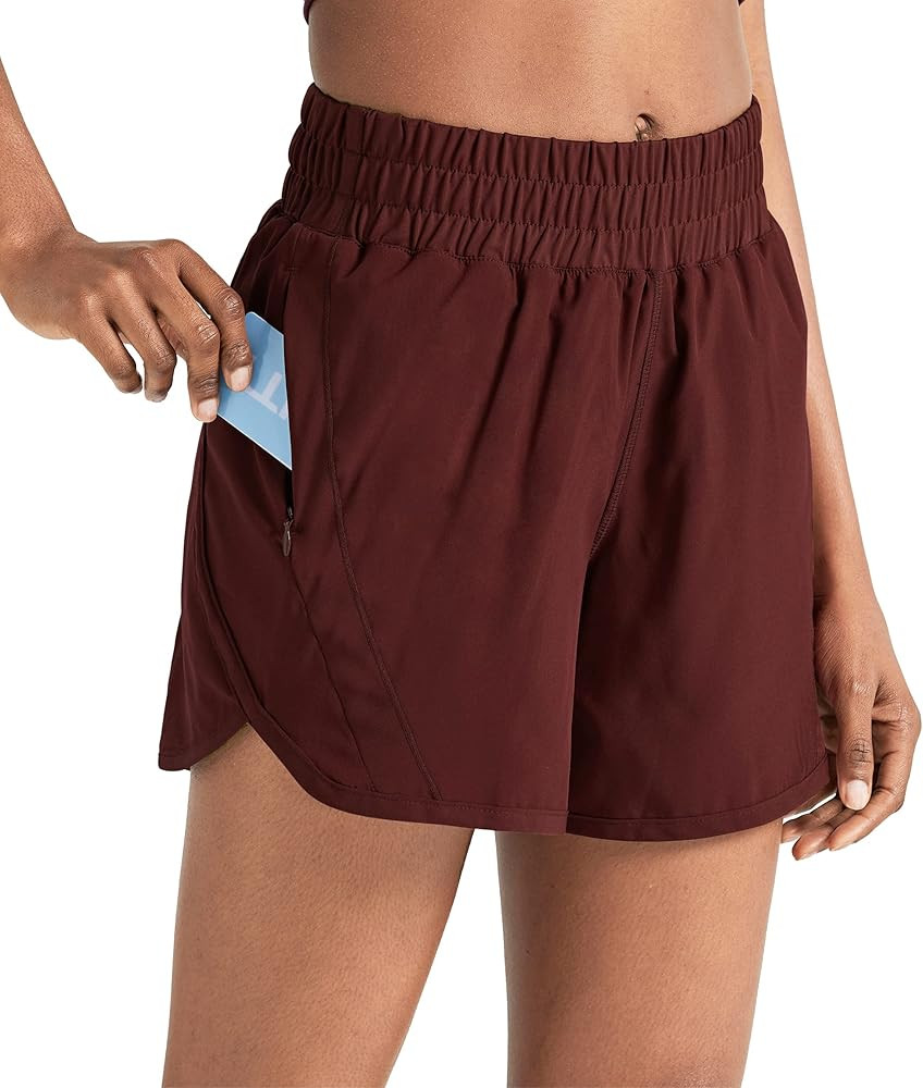 ZUTY 5" Athletic Running Shorts for Women with Zipper Pocket High Waisted Quick Dry Workout Gym S... | Amazon (US)