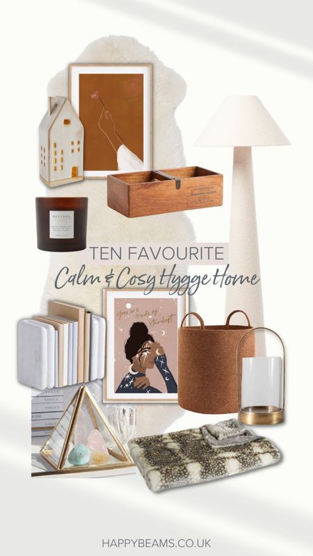 Calm and cosy hygge home accessories 