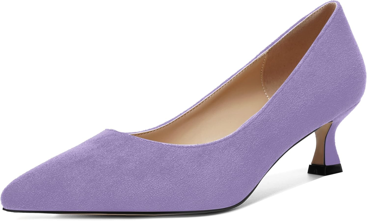 ROSERWISH Womens Slip On Casual Office Suede Pointed Toe Elegant Kitten Low Heel Pumps Dress Shoe... | Amazon (US)