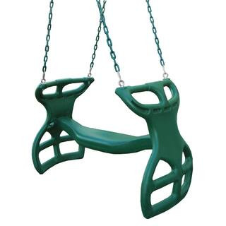 Gorilla Playsets Dual Ride Green Glider Swing with Green Coated Chains 04-0037-G - The Home Depot | The Home Depot