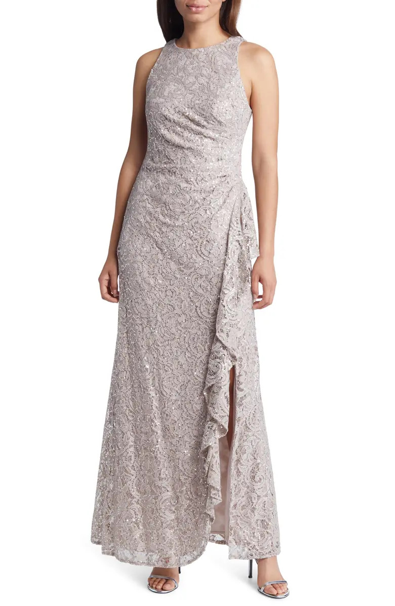 Ruffle Sequin Lace Gown | Nordstrom
