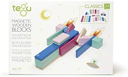 24 Piece Tegu Magnetic Wooden Block Set, Blossom | Amazon (US)