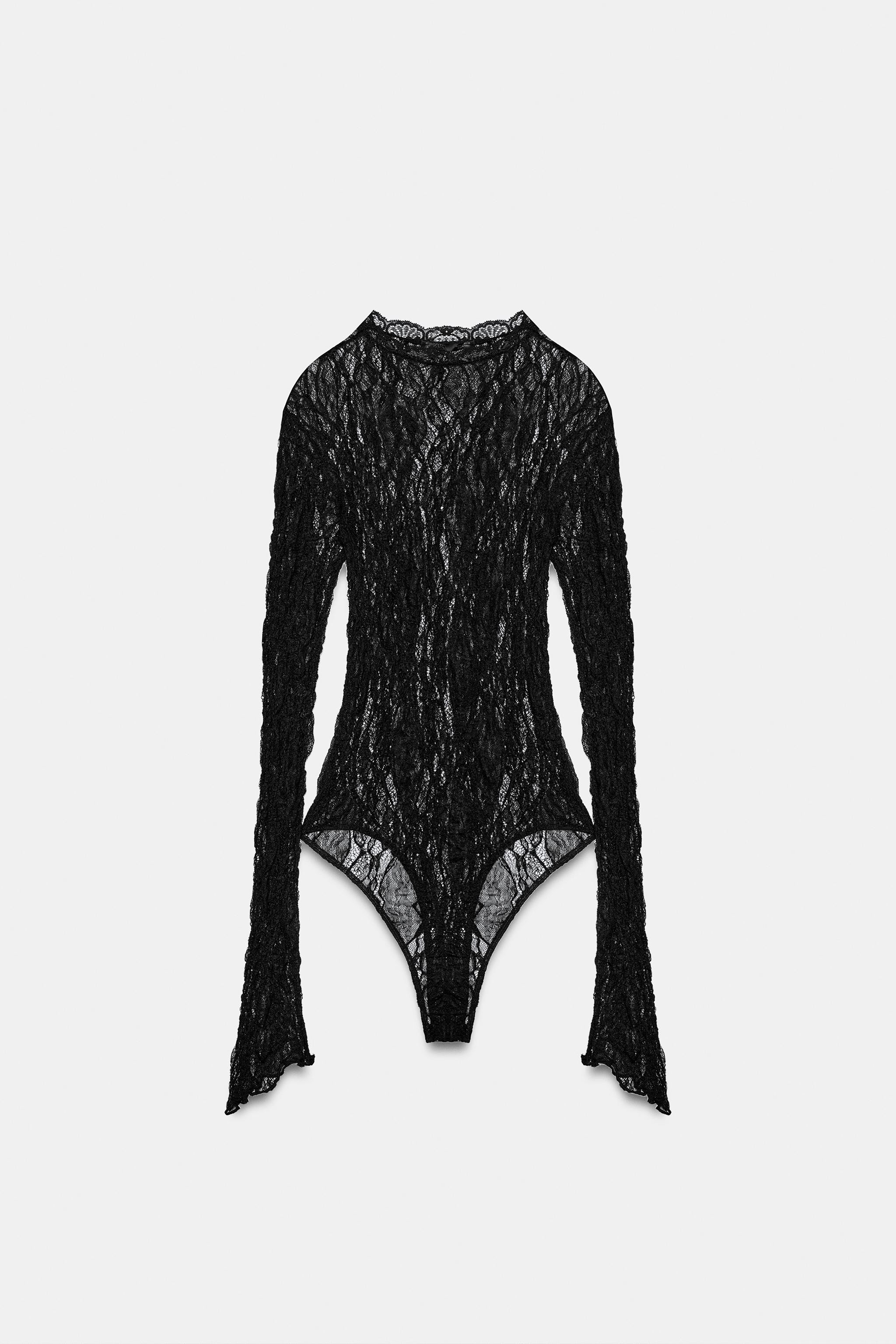 LONG SLEEVE LACE BODYSUIT | Zara US