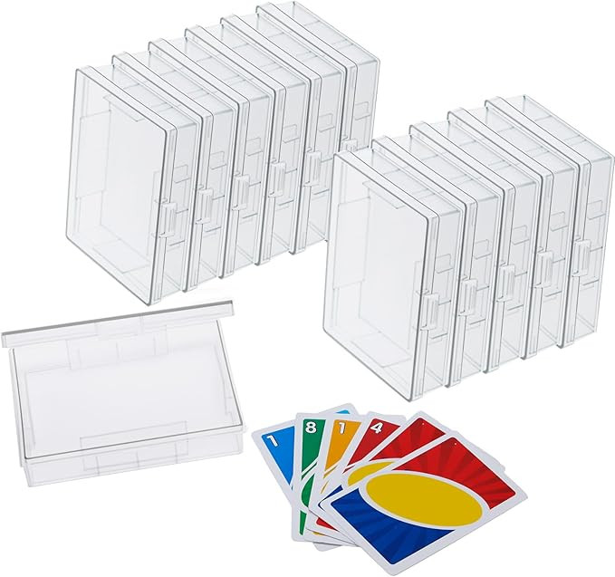 Blulu 12 Pcs Card Deck Boxes Empty Plastic Storage Box Clear Playing Card Case Holder Game Organi... | Amazon (US)
