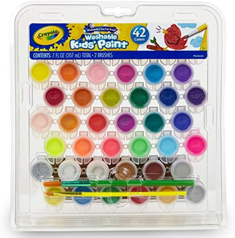 Amazon.com: Crayola Kids Washable Paint Set, 42 Ct., Gift for Kids, Ages 3, 4, 5, 6, 7, Assorted ... | Amazon (US)
