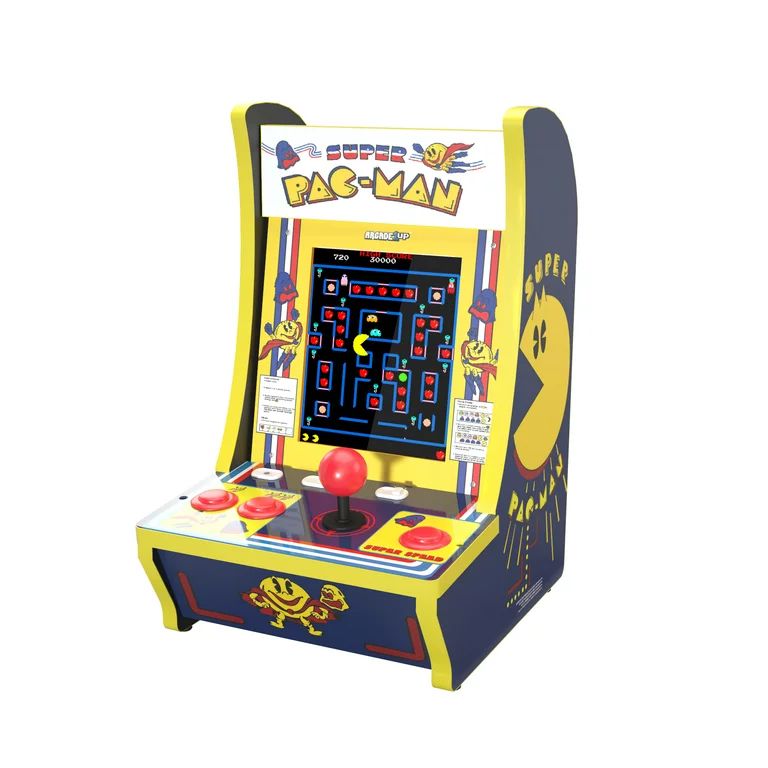 Arcade1UP Super Pac-Man, 4 Games in 1, 1-Player, Counter-cade with Lit Marquee and Headphone Jack | Walmart (US)