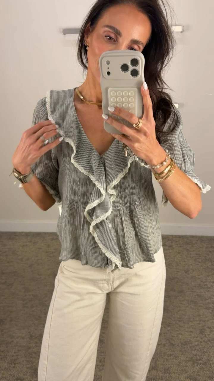 Beautiful Madewell blouse, size down, I'm wearing XXS.

#LTKootd #LTKOver40 #LTKmomlife