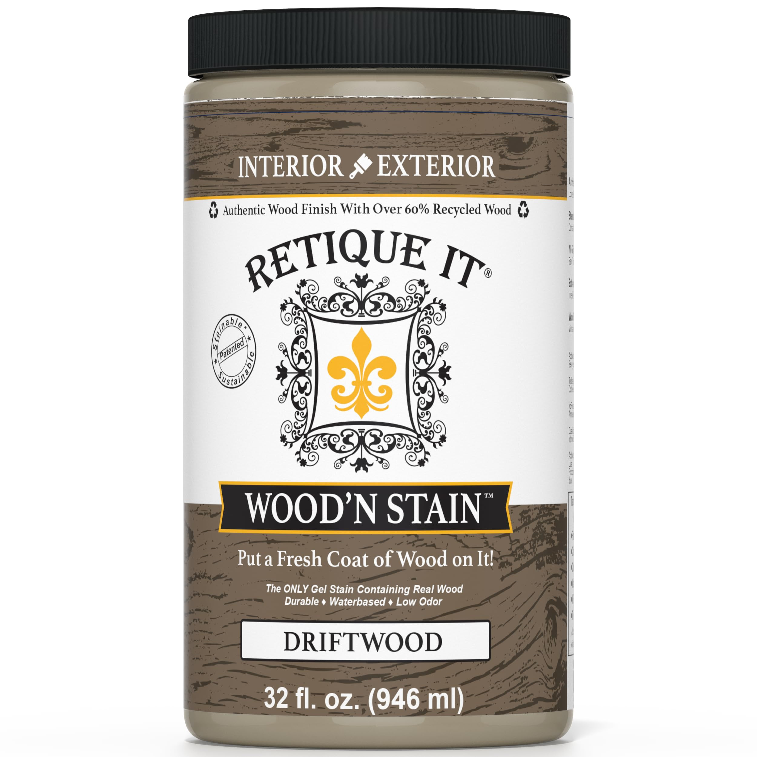 Retique It Wood'n Stain - Liquid Wood Gel Stain Interior/Exterior (32 oz (Quart), 65 Drift Wood) | Amazon (US)