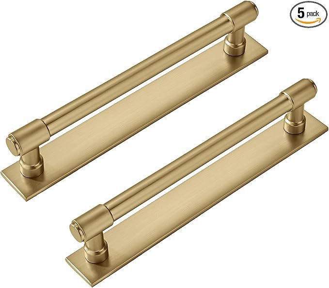 khtumeware 5 Pack 8 Inch Center to Center Champagne Bronze Cabinet Pull Backplate with Base Plate... | Amazon (US)