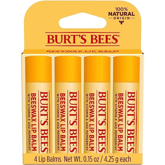Burt's Bees Lip Balm Stocking Stuffer, Moisturizing Lip Care Holiday Gift, 100% Natural, Original... | Amazon (US)