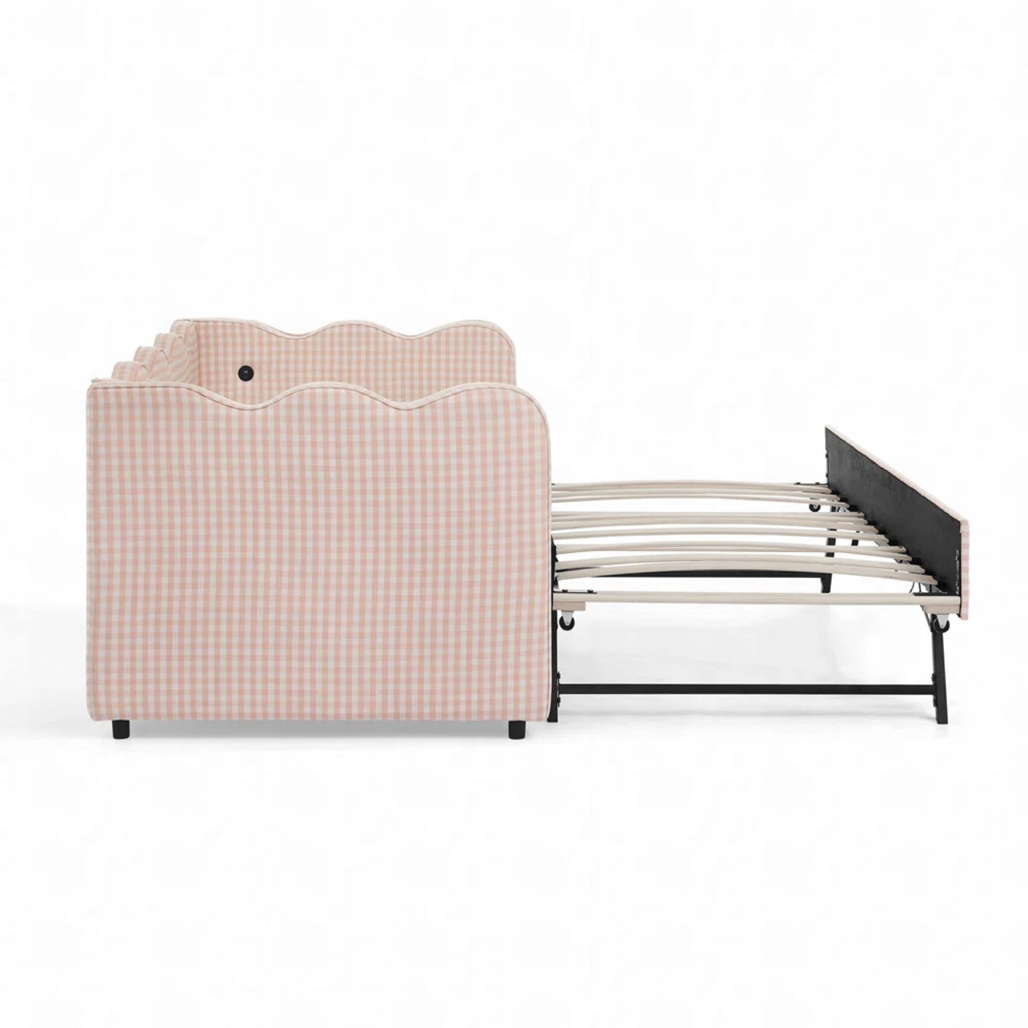 Scalloped trundle daybed