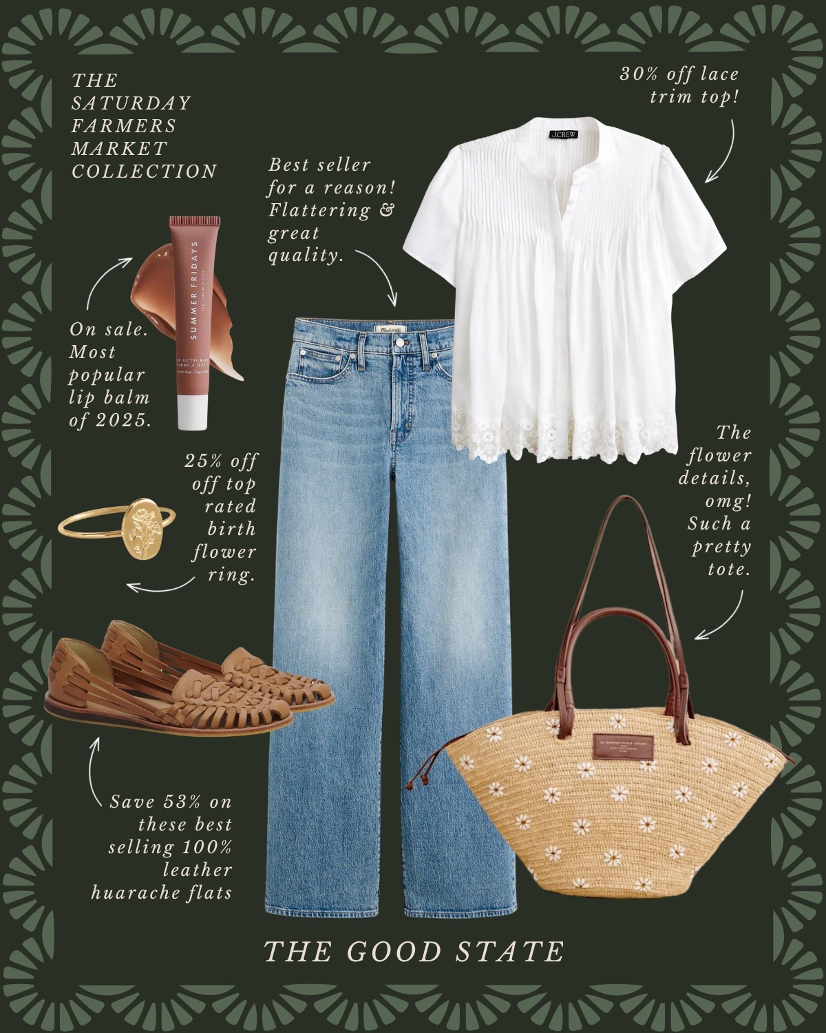 The Saturday Farmers Market Collection with an East Coast twist🍓🐟 Save up to 77%.
For all the Farmers Market girlies living their best life in the sunshine with a pastry and coffee in hand while carrying a tote of fresh produce on their shoulder. For the ones who love a pop of color, all things gingham and a scarf in their hair or around their neck.

Anthropologie , Anthro, Amazon, Quince, mini dress, maxi dress denim jacket, chore coat, earring, socks, beauty, sunglasses, spring outfit, spring fashion, tote bag, purse, woven purse, spring break, bandanna, scarf, quilted jacket, the good state, Lauren England, gola sneakers, clutch vacation outfit, hoop, earrings, American Eagle, target target fashion, target style sneakers, veja, mini dress, floral dress, wedding guest, dress, tuckernuck, vacation, outfit, ootd, summer outfit, summer fashion, outfit ideas, New England, nordstrom, summer sweater

#LTKStyleTip #LTKFindsUnder50 #LTKSaleAlert