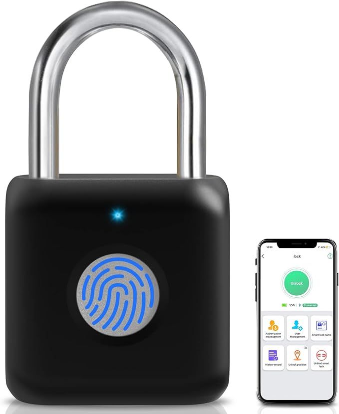 Fingerprint Padlock, Pothunder Padlock, Locker Lock, Combination Lock, Fingerprint Lock with APP ... | Amazon (US)