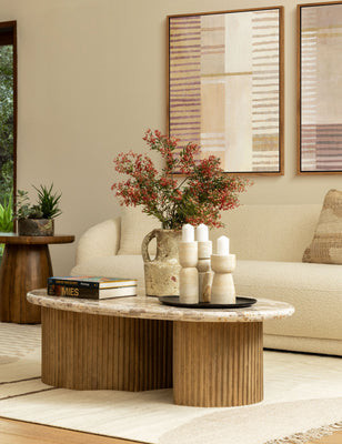 Kipton Oval Coffee Table, Natural | Lulu and Georgia 