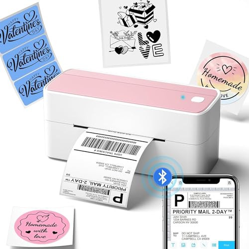 Phomemo Bluetooth Thermal Label Printer, 241BT 4X6 Wireless Shipping Labels Printer for Small Business, Pink Label Printers for Shipping Package, Compatible with iPhone, Android, Amazon, Shopify, USPS | Amazon (US)