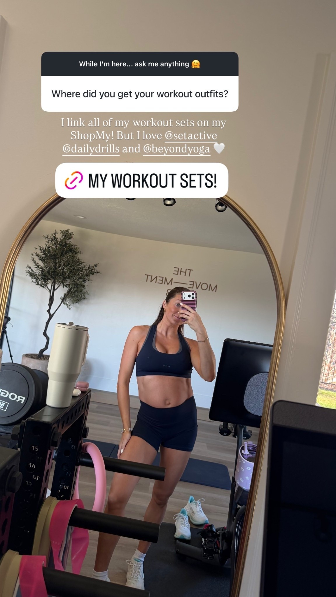 I link all of my workout sets on my ShopMy! But I love @setactive @dailydrills and @beyondyoga 🤍

#LTKfitnessgoals #LTKootd #LTKActive