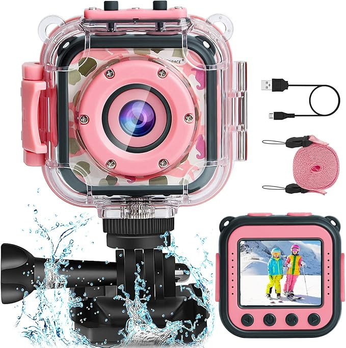 PROGRACE Kids Camera Waterproof- Children Digital Video Cameras Underwater Camera Chrismas Birthd... | Amazon (US)