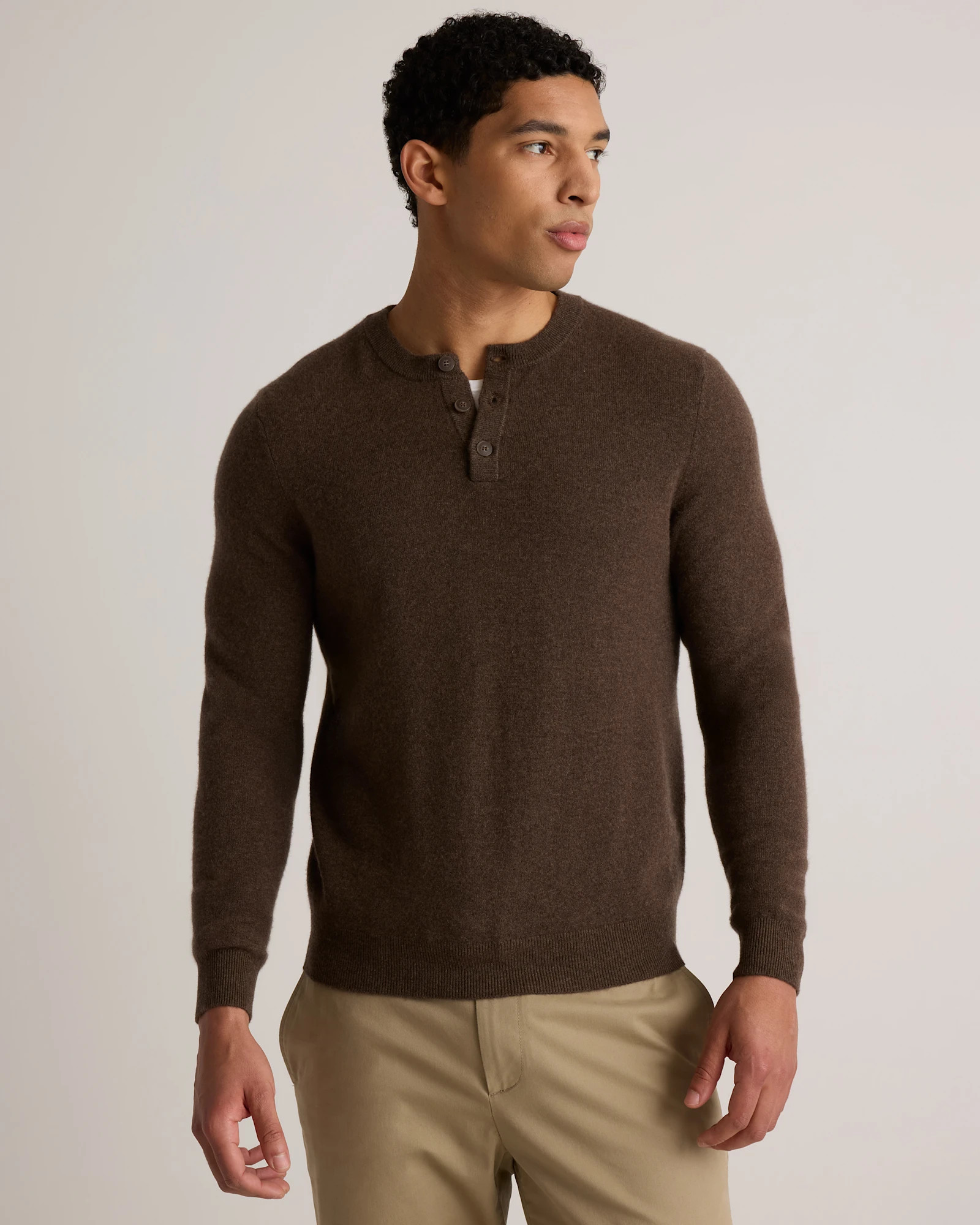 Mongolian Cashmere Henley Sweater | Quince