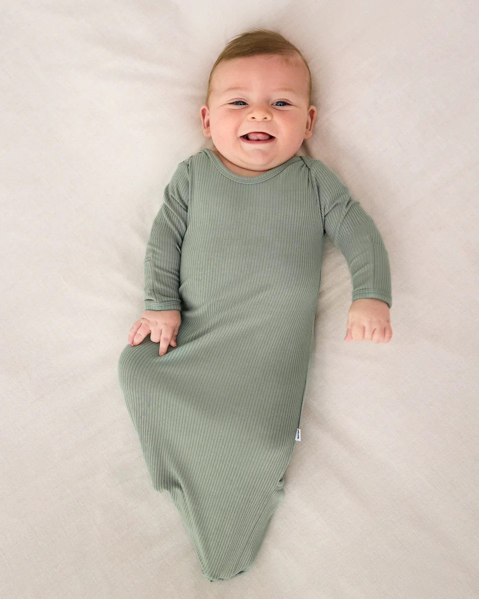 Willow Ribbed Infant Gown | Little Sleepies