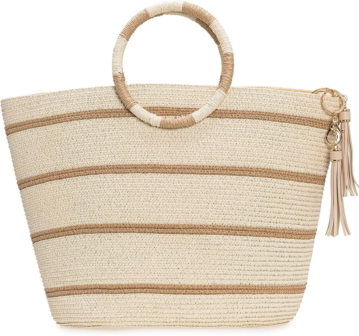 Straw Bag Straw Handbags Tote Bag for Women Straw Tote Bags Rattan Woven Straw Beach Tote Bags fo... | Amazon (US)