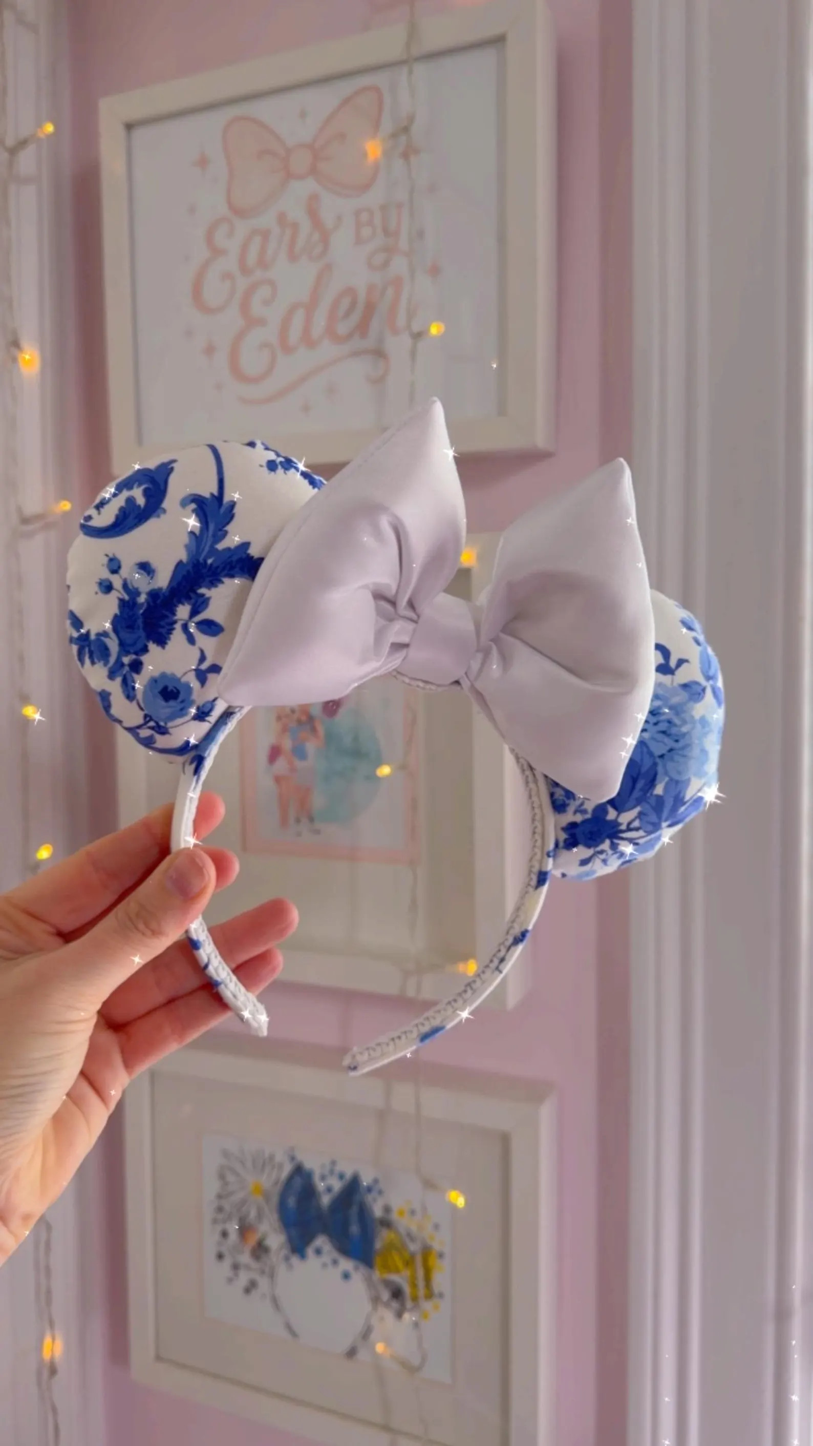 Blue Floral Mouse Ears | Etsy (US)