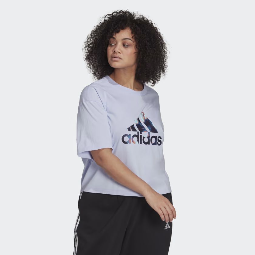 adidas x Zoe Saldana Crop Logo Tee (Plus Size) | adidas (US)