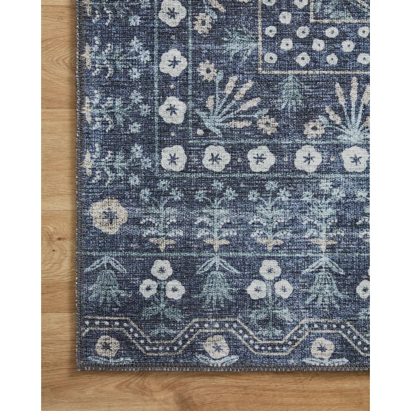 Rifle Paper Co. x Loloi Maison MAO-03 Rosette Blue Rug | Wayfair North America