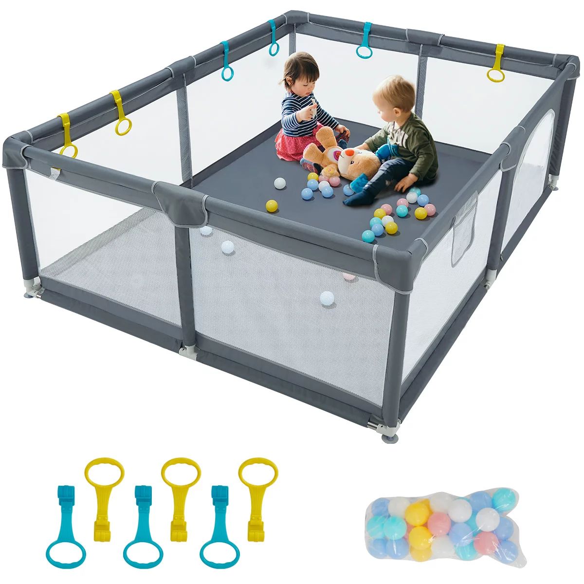 HEAO Baby Playpen, Kids Large Playard with 30PCS Pit Balls, Indoor & Outdoor Kids Activity Center... | Walmart (US)