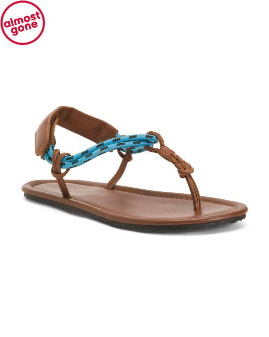 Leather Island Hopping Wrapped Sandals | TJ Maxx