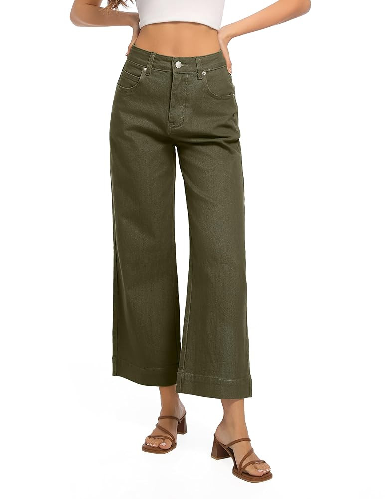 Womens High Waisted Stretchy Jeans - Wide Leg, Baggy, Loose, Trendy Jeans for Women | Amazon (US)