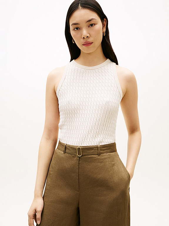 Cable Knit Slim Sweater Vest | Tommy Hilfiger UK