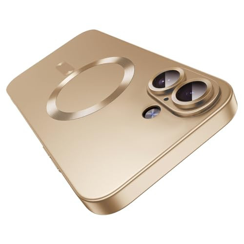 Magnetic for iPhone 17 Case,Comes with Camera Lens Protector,Compatible with Magsafe,Soft TPU Full Protection Slim Smooth Bumper Shockproof Phone Cover Gold | Amazon (US)
