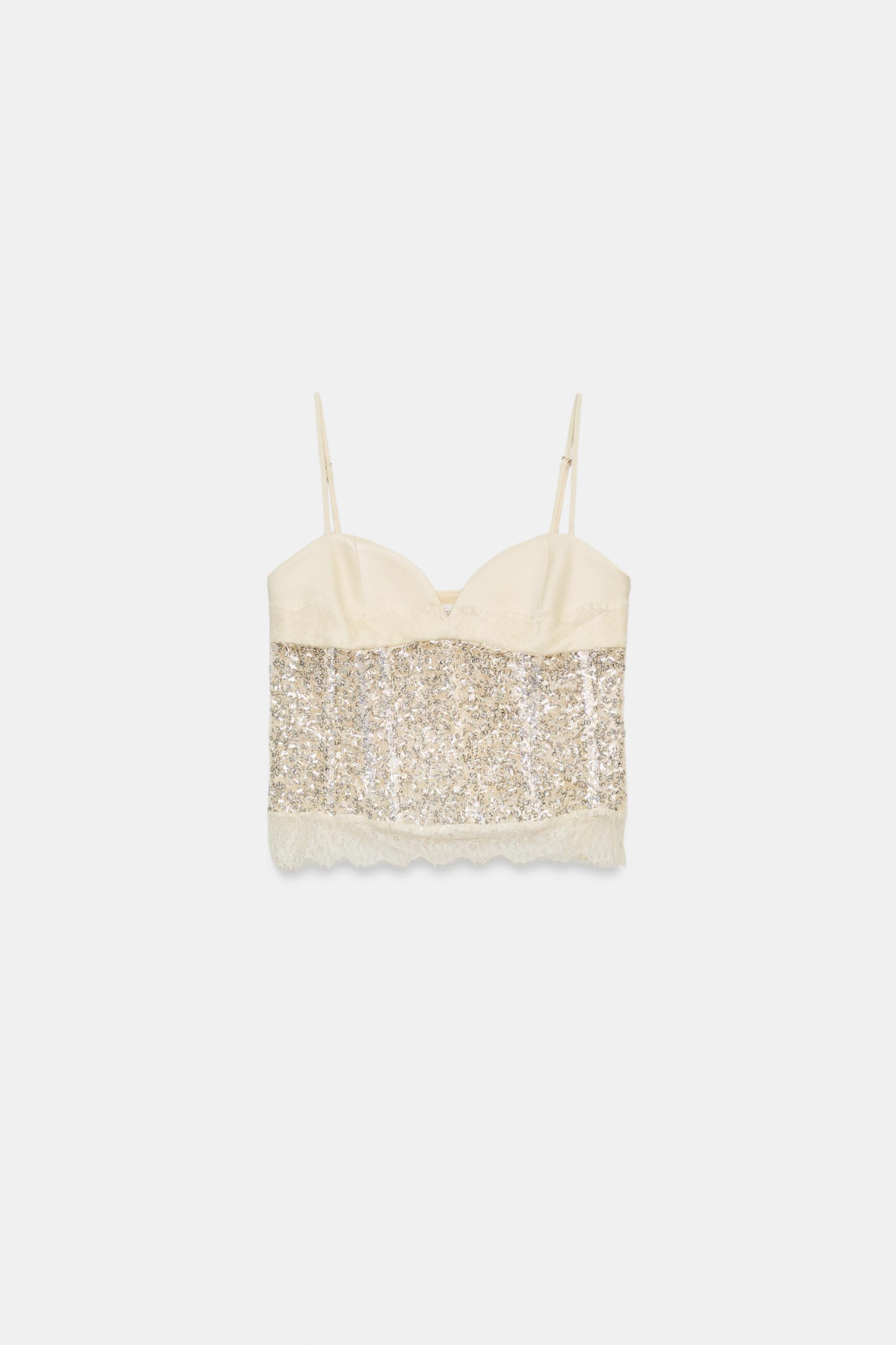 SEQUIN BANDEAU TOP | Zara US