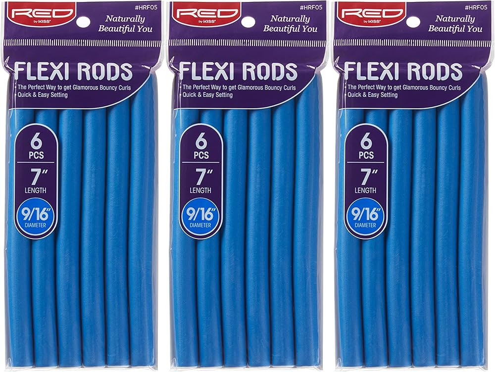 Red by Kiss Flexi Rods 7", 9/16" Diameter - Heatless Hair Curler for 90S Glamorous Bouncy Curls B... | Amazon (US)