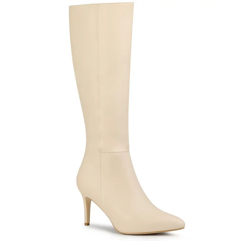 Allegra K Women's Pointed Toe Side Zip Stiletto Heel Knee High Boots | Walmart (US)