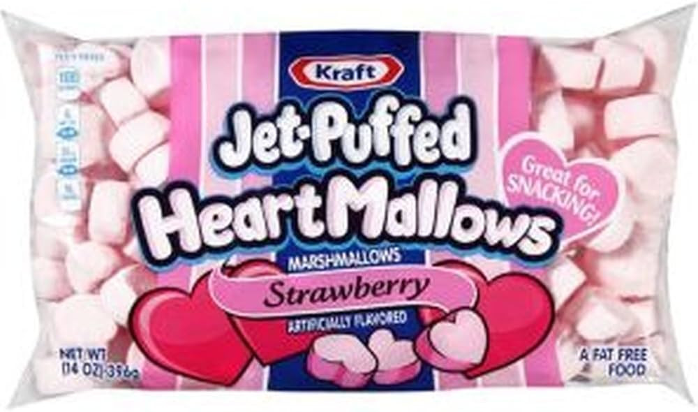 Kraft Jet-puffed Heartmallows Strawberry Flavored Marshmallows 8 Oz Package | Amazon (US)