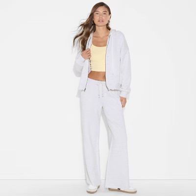 Women's Merrow Edge Hooded Zip-Up Sweatshirt - Wild Fable™ Heather Gray M | Target