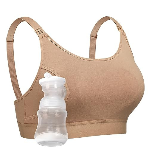 Momcozy Hands Free Pumping Bra, Adjustable Breast-Pumps Holding and Nursing Bra, Suitable for Breastfeeding-Pumps by Lansinoh, Philips Avent, Spectra, Evenflo and More Mocha | Amazon (US)