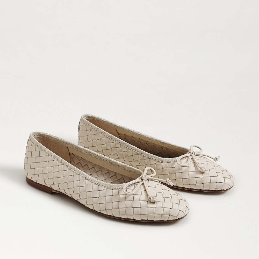 Ruthie Woven Ballet Flat Modern Ivory Leather | Sam Edelman