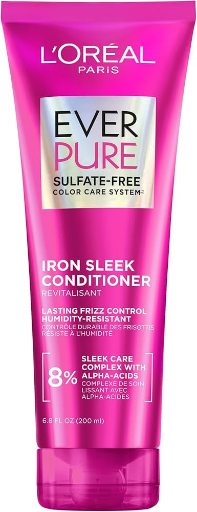L'Oreal Paris Sulfate Free Iron Sleek Smoothing Conditioner, Frizz Control and Humidity-Resistant... | Amazon (US)