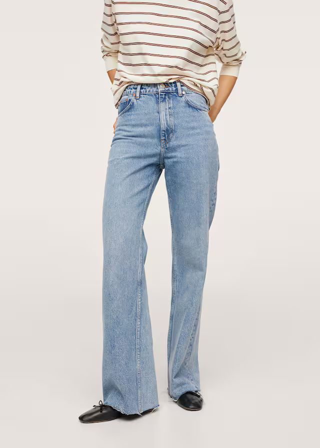 High-waist wideleg jeans | MANGO (US)