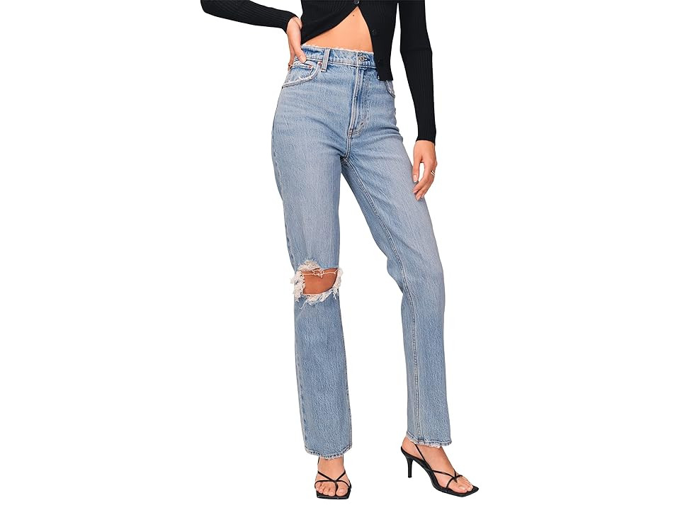 Abercrombie & Fitch Ultra High Rise 90s Straight Jean (Medium/Destroy) Women's Jeans | Zappos