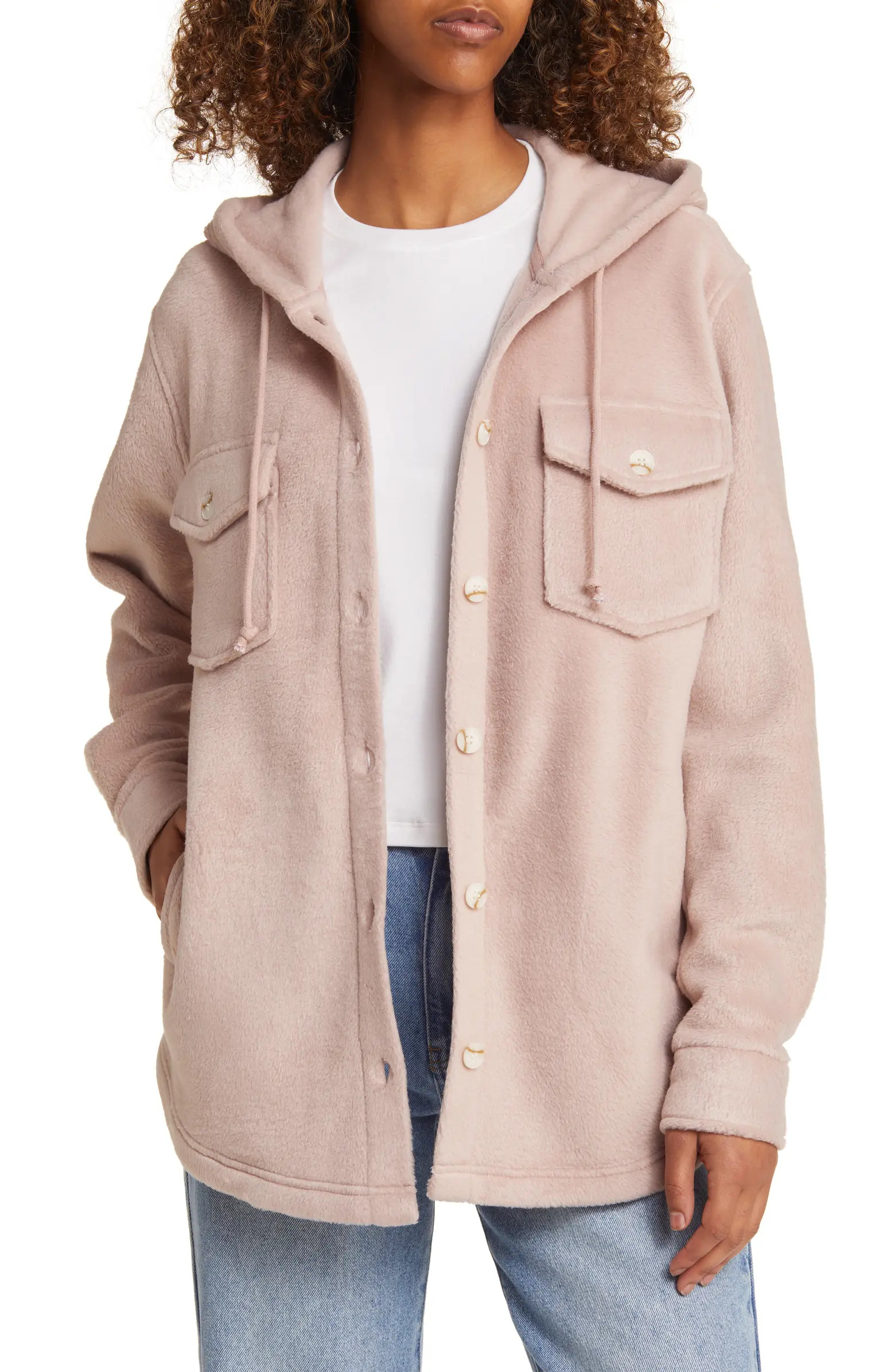 Thread & Supply Hooded Fleece Shacket | Nordstrom | Nordstrom