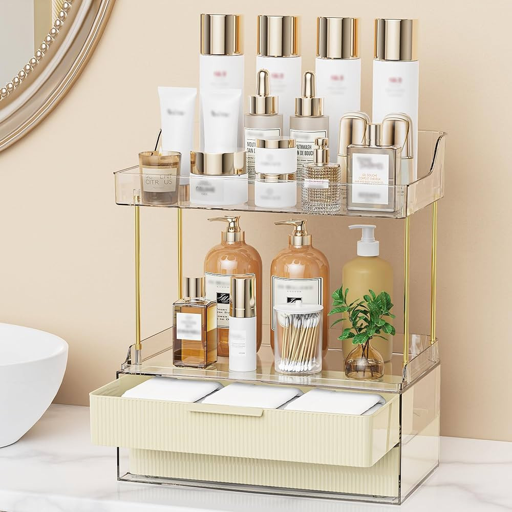 Bathroom Organizers and Storage, Makeup Organizer (2-Tier 2-Drawer), Ideal for Vanity, Countertop... | Amazon (US)