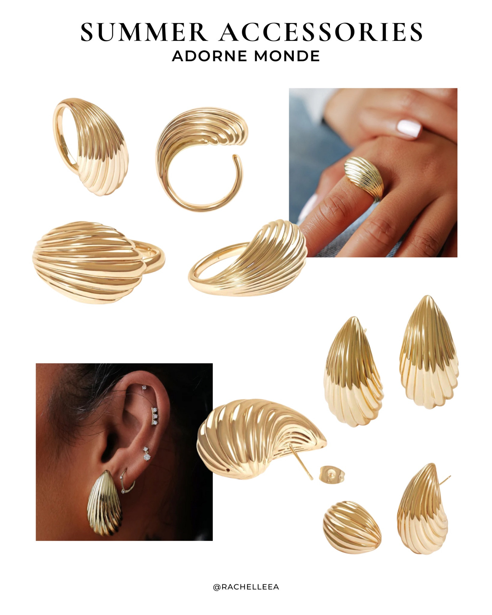 Summer 2024 accessories! Gold shell ring with matching earrings 

#LTKMostLoved #LTKstyletip #LTKSeasonal