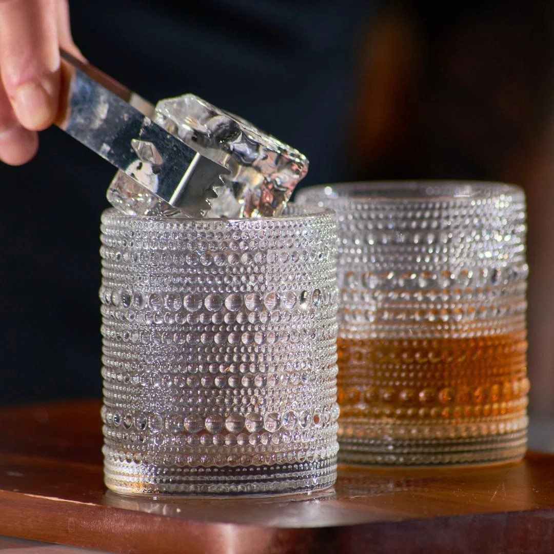 Vintage Clear Hobnail Lowball Whiskey Glasses 10oz - Set of 4 (Set of 4) | Wayfair North America