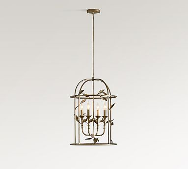 Botanical Forged-Iron Lantern Pendant (20") | Pottery Barn (US)