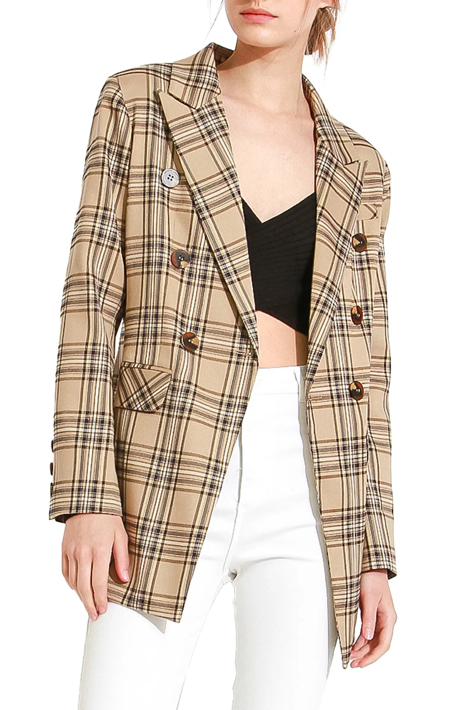 Belle & Bloom Too Cool for Work Plaid Double Breasted Blazer | Nordstromrack | Nordstrom Rack