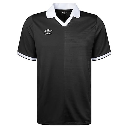 Umbro Men's Johnny Collar Short Sleeve Jersey Top, Black Beauty/White, Small | Amazon (US)