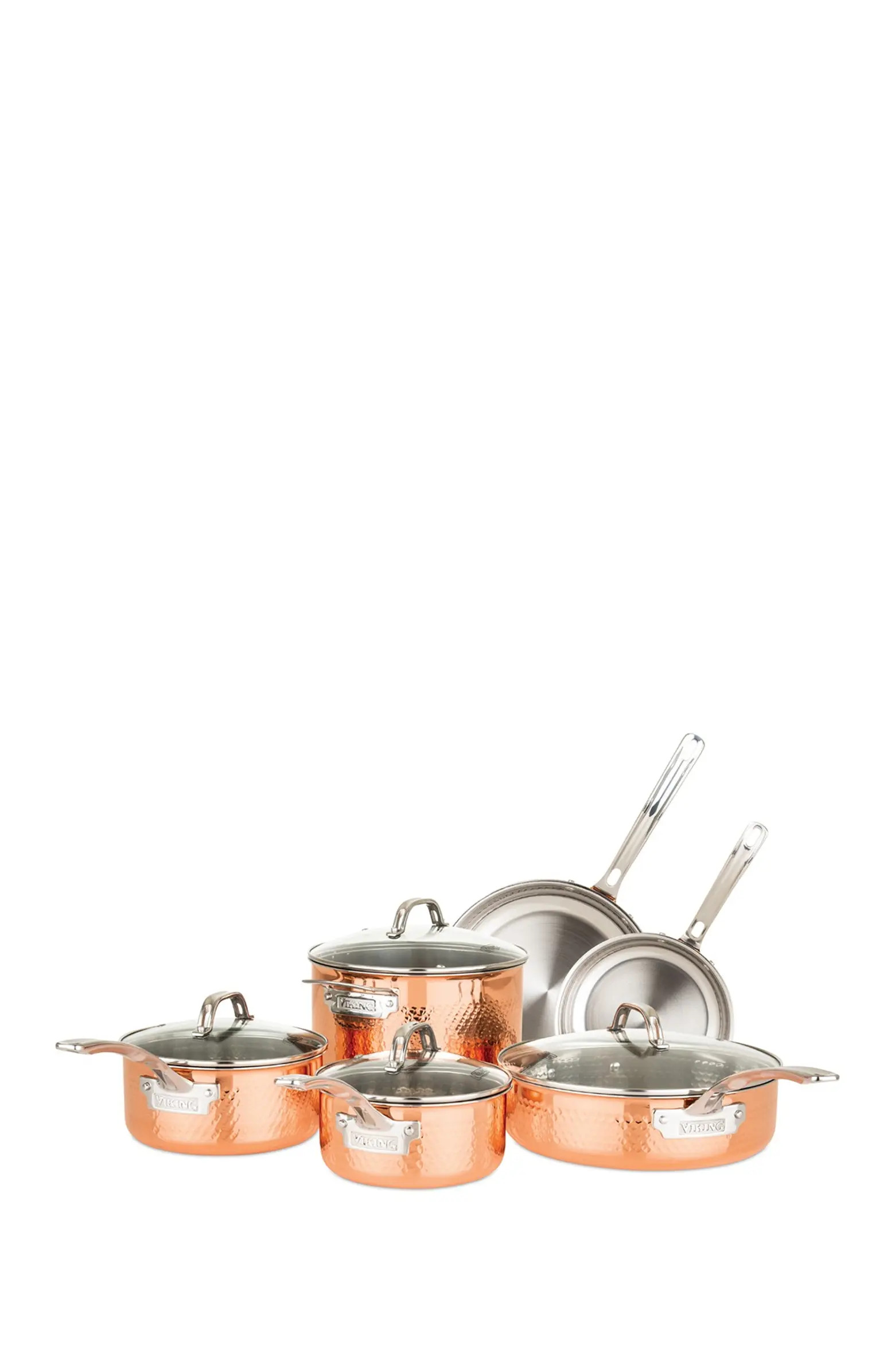 Copper Clad 3-Ply Hammered 10-Piece Cookware Set | Nordstrom